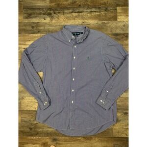 Ralph Lauren Classic Fit Long‎ Sleeve Button-Down Shirt Mens 17.5 XL Striped
